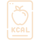 Smartphone calorie tracking app icon, apple logo.